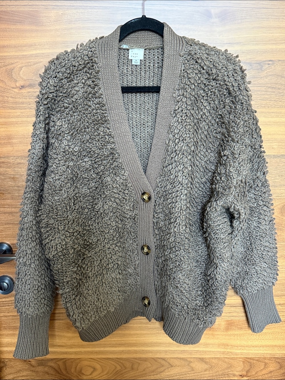 a new day Taupe Loop-Knit Button Cardigan